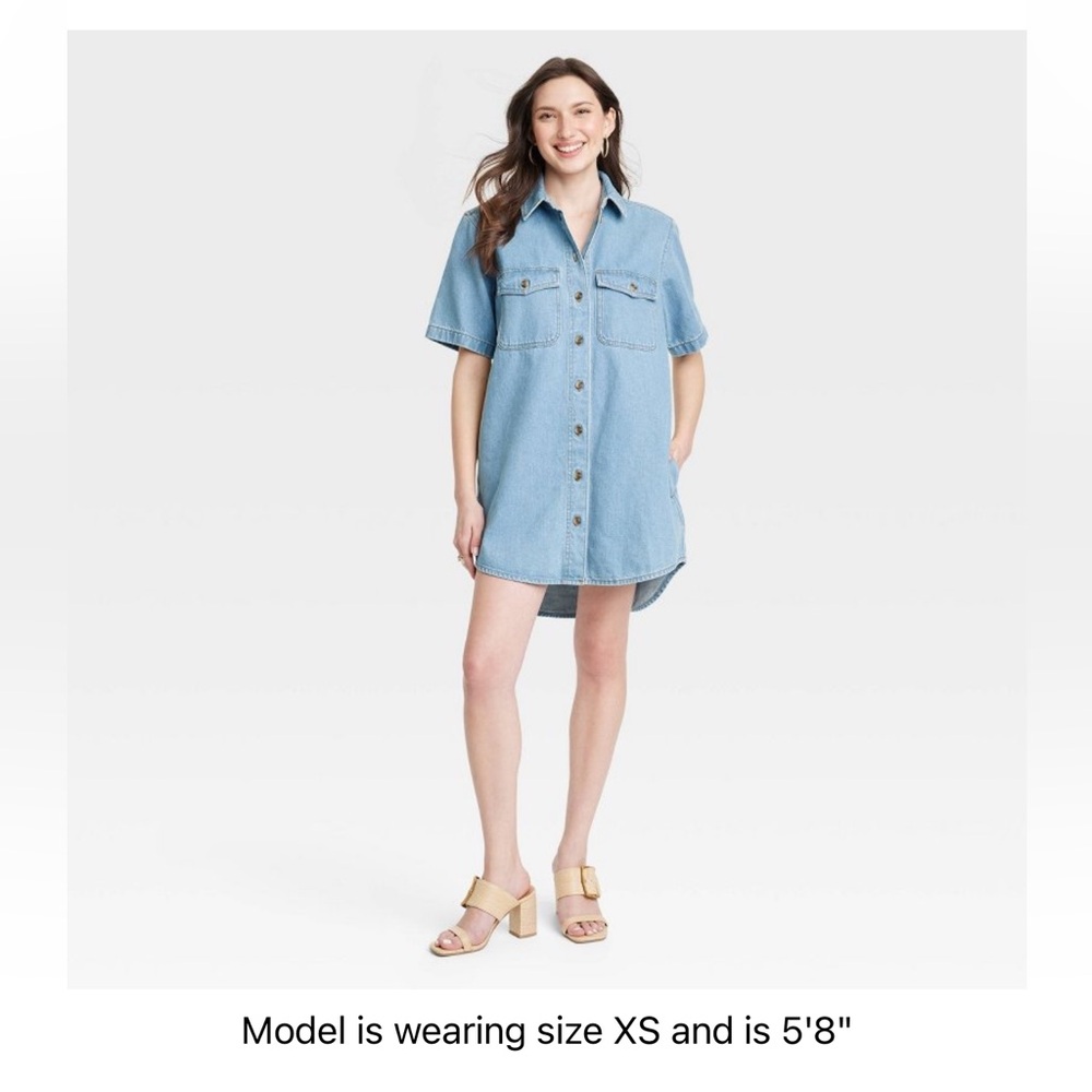 Women's Short Sleeve Shirtdress - Universal Thread NWT